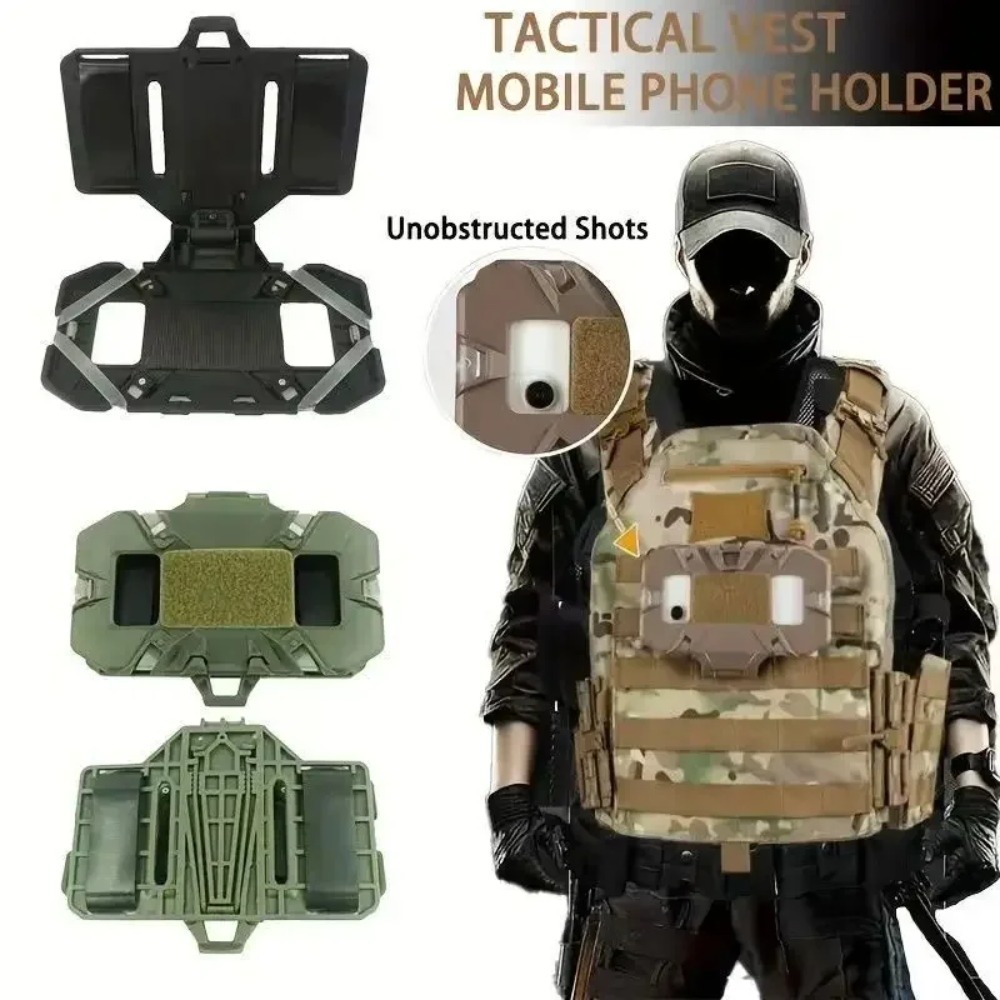 Mobile Tech Accessories - กระเป๋าใส่โทรศัพท์แบบยึดติดเสื้อเกราะ MOLLE แบบพับได้สำหรับกิจกรรมยิงปืนกลางแจ้งและเกม CS