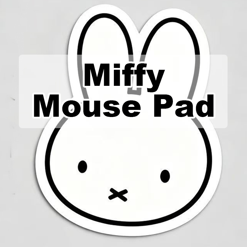 Kawaii Tech Accessories - แผ่นรองเมาส์มิฟฟี่ลายการ์ตูนน่ารักพร้อมฐานยางกันลื่นสำหรับอุปกรณ์สำนักงานและบ้าน แผ่นรองโต๊ะอเนกประสงค์