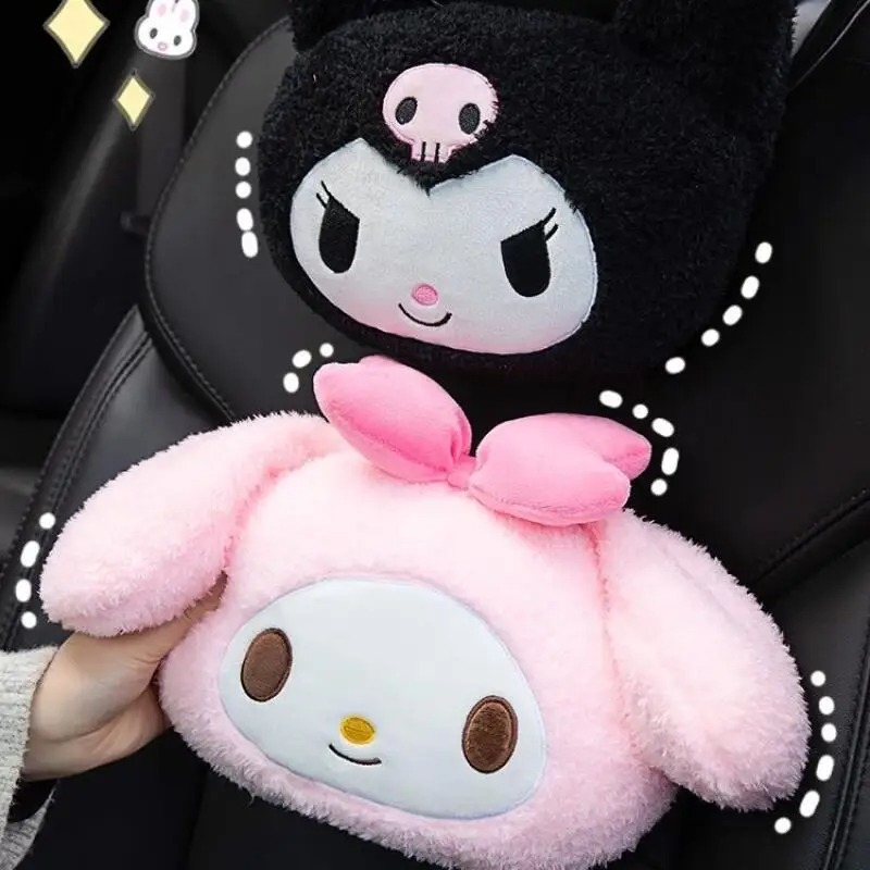 Kawaii Tech Accessories - หมอนรองคอในรถยนต์ซานริโอ้ มายเมโลดี้ คุโรมิ ซินนามอนโรล น่ารัก ลายการ์ตูน