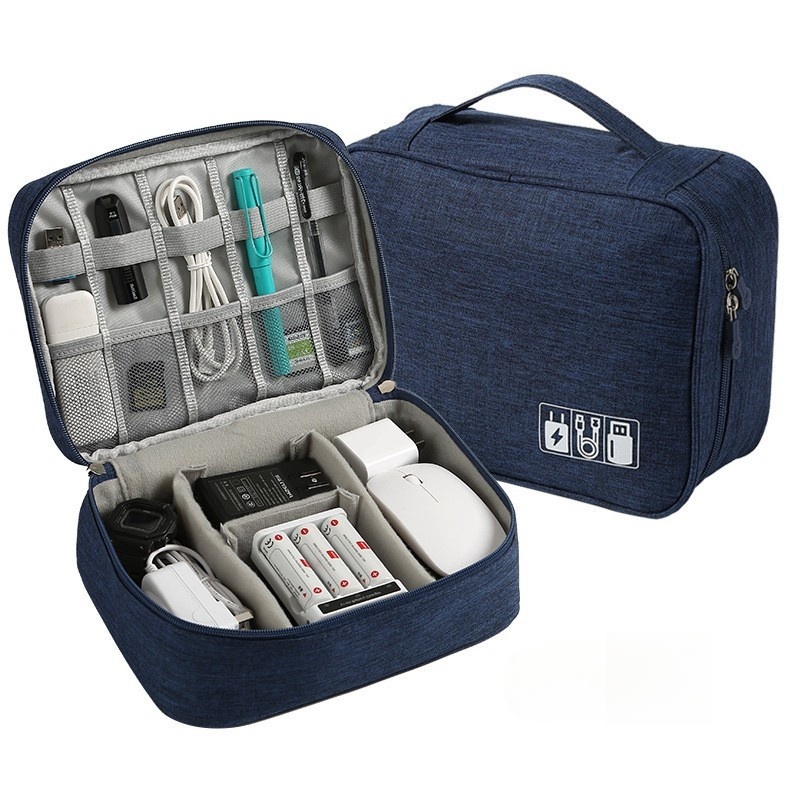 Tech Accessories Case - กระเป๋าเก็บของดิจิตอลแบบพกพา USB Gadget กันน้ำ กระเป๋าจัดเก็บสายเคเบิล อุปกรณ์ดิจิตอล