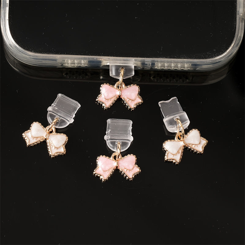 จุกปิดกันฝุ่นรูปโบว์สีชมพูขาวส - Mobile Tech Accessories บทวิจารณ์และราคา