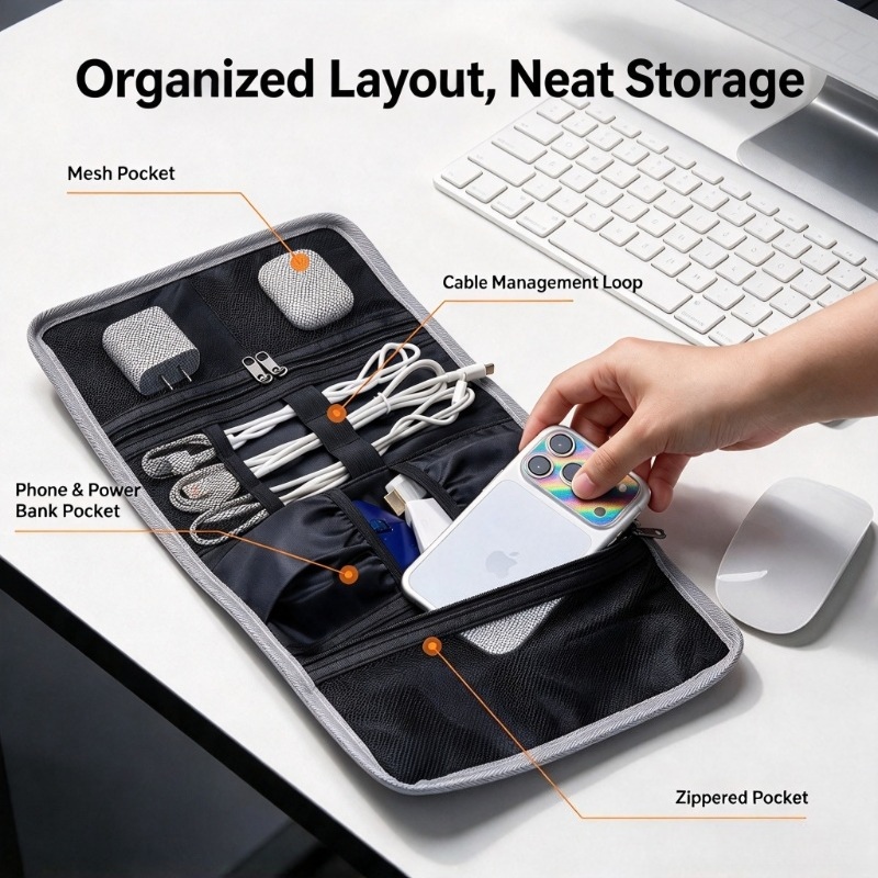 กระเป๋าจัดระเบียบสายเคเบิลความ - Tech Accessories Travel Organizer Pouch บทวิจารณ์และราคา