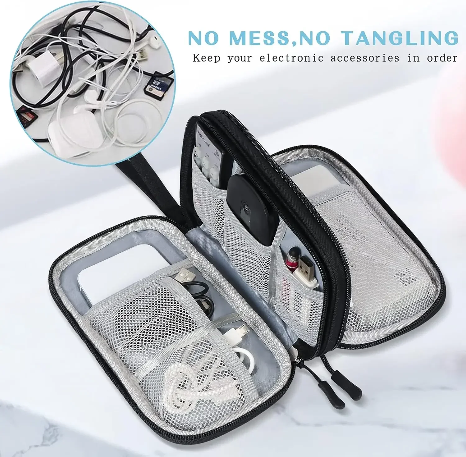 กระเป๋าเก็บสายชาร์จแบบพกพา กระ - Tech Accessories Case บทวิจารณ์และราคา