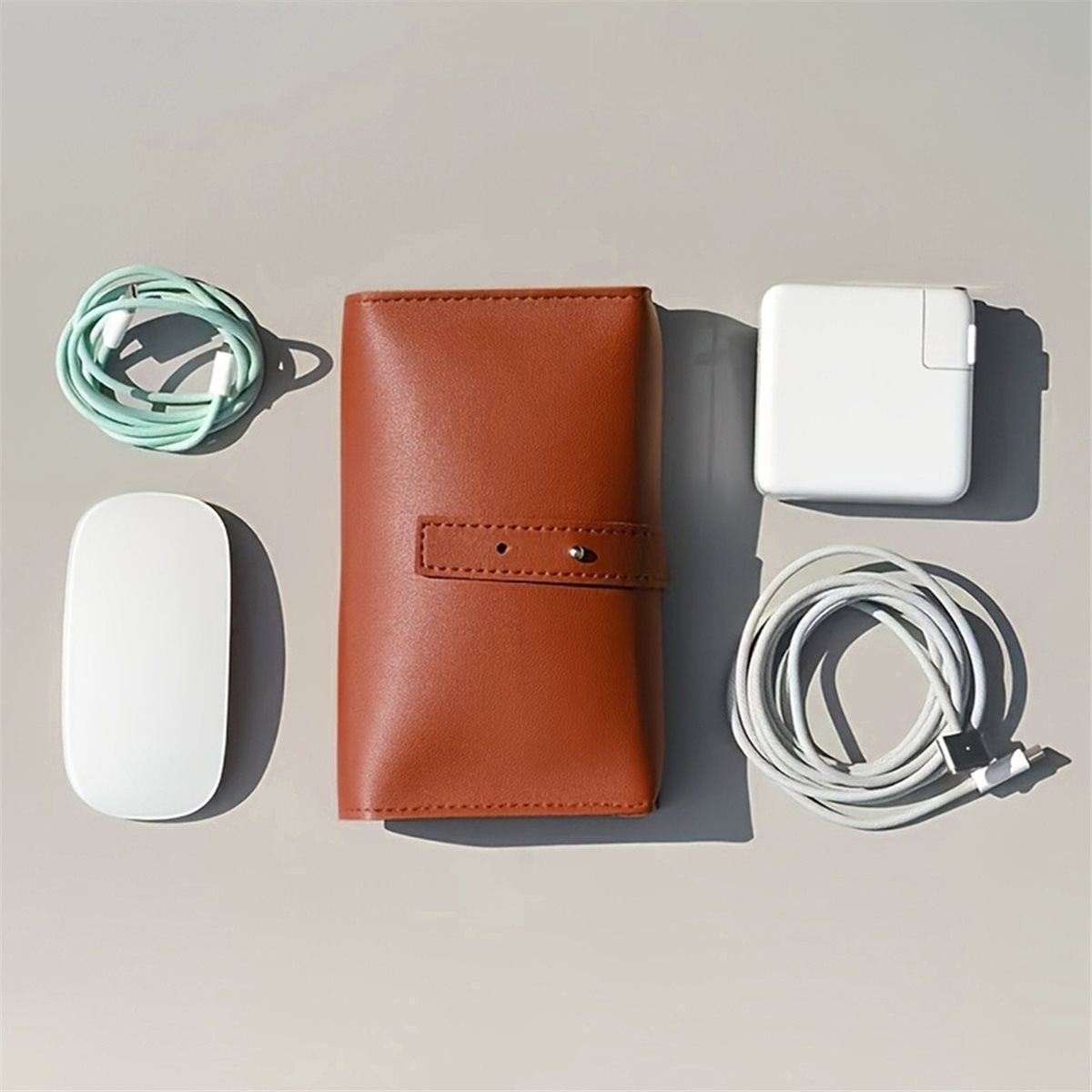 (A94Z] PU Multi-Compartment Or - Tech Accessories Storage บทวิจารณ์และราคา