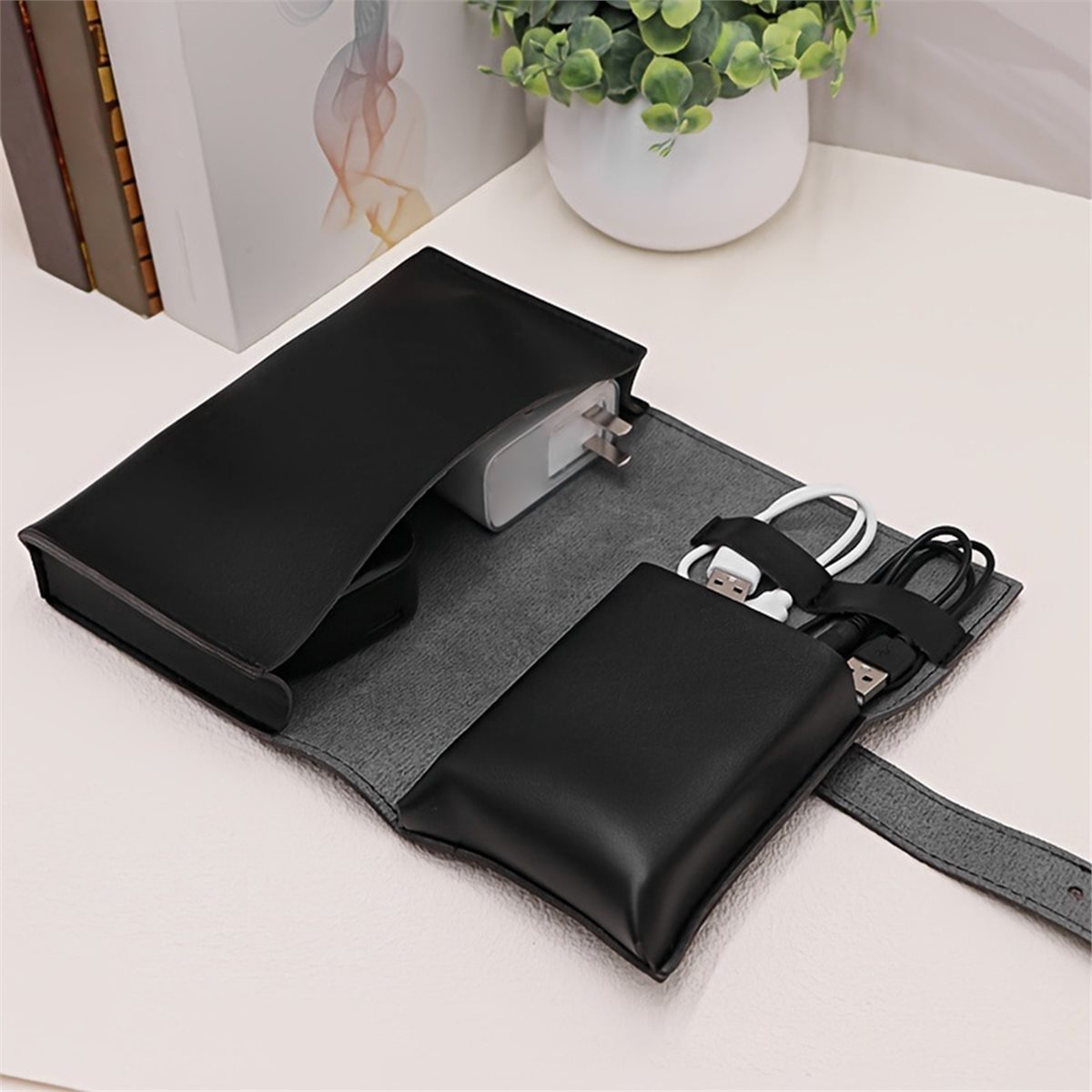 (A94Z] PU Multi-Compartment Or - Tech Accessories Storage บทวิจารณ์และราคา