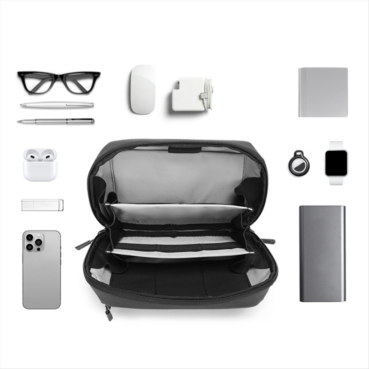 ☶ ❈ ＊ ♥ AC1578-กระเป๋าอุปกรณ์ก - Tech Accessories Travel Organizer Pouch บทวิจารณ์และราคา